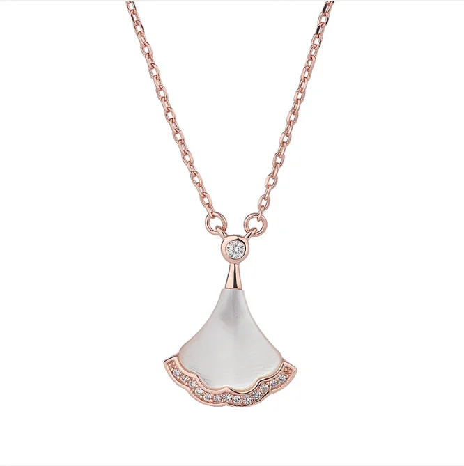 Fashion Silver Jewelry Skirt Shell Women's Pendant Necklace Scalloped Necklace Rose Gold Chain Elegant Hollow Necklace, As the picture
Fashion Silver Jewelry Skirt Shell Women's Pendant Necklace Scalloped Necklace Rose Gold Chain Elegant Hollow Necklace, As the picture