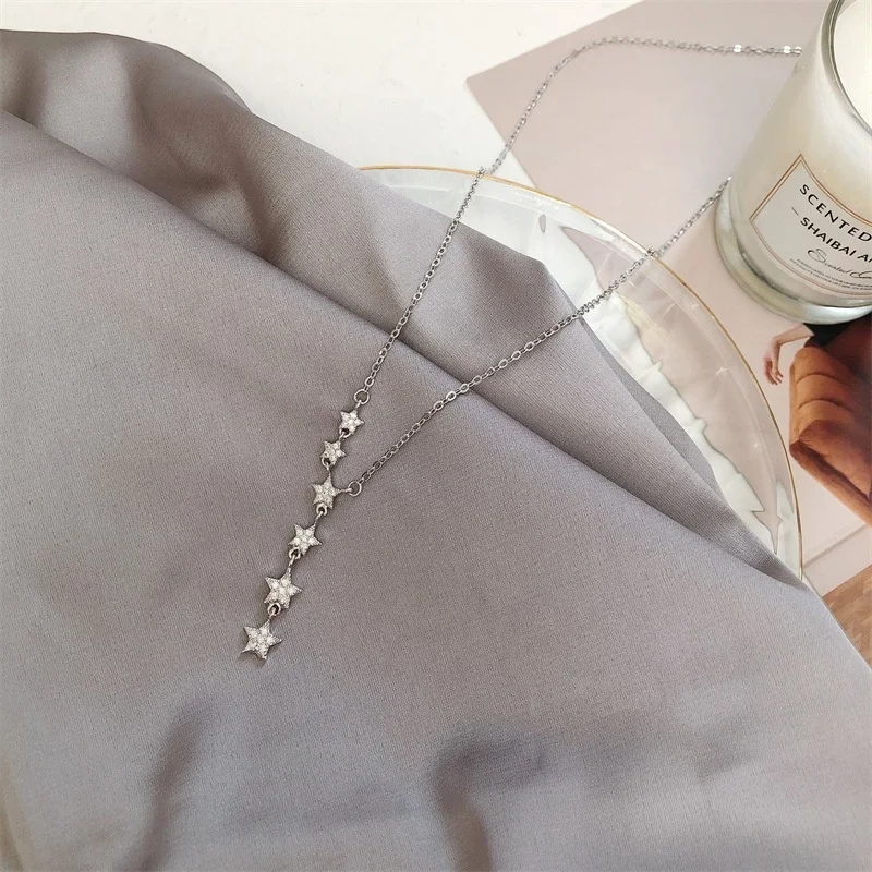 Fashion Pendant Chain Necklace Star Shape Shiny Zircon 925 Silver Meteor Silver Jewelry For Women's Birthday gift
Fashion Pendant Chain Necklace Star Shape Shiny Zircon 925 Silver Meteor Silver Jewelry For Women's Birthday gift