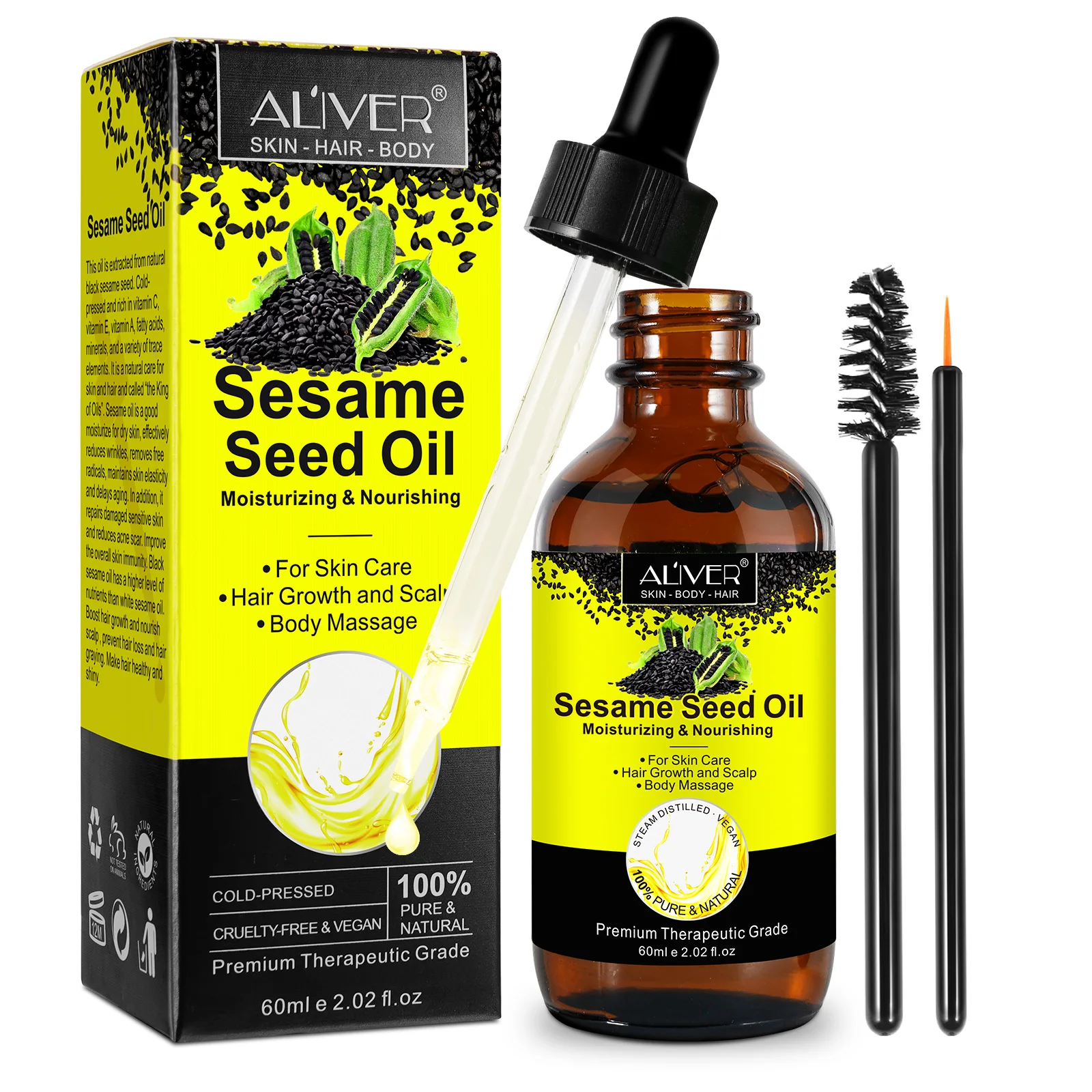 USA UK inStock Natural Organic Hair Regrowth Oil Moisturizing Hairloss Treatment Essential Oil Hair Growth Serum Black Seed Oil
USA UK inStock Natural Organic Hair Regrowth Oil Moisturizing Hairloss Treatment Essential Oil Hair Growth Serum Black Seed Oil