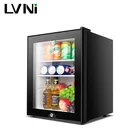 LVNI 2017 high performance hotel home no noise 40L glass door mini bar fridge cooler