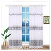 High quality luxury embroidered polyester house curtain bedroom white for arch windows