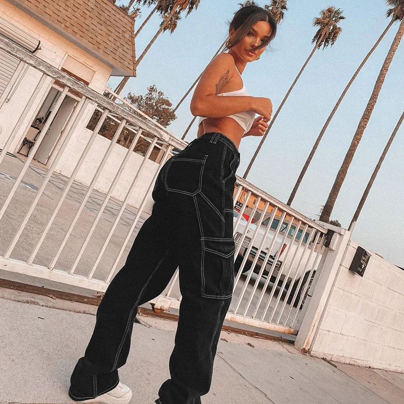 Women street shooting style high waist straight Hole Bottom leg pants tall women jeans, Picture shows
Women street shooting style high waist straight Hole Bottom leg pants tall women jeans, Picture shows