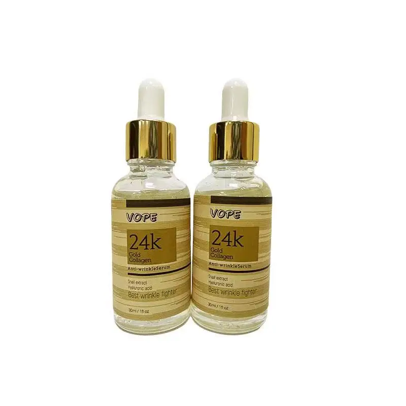 

Private Label Skin Care Moisturizing Whitening 24k Gold Collagen Anti-wrinkle Serum, Clear