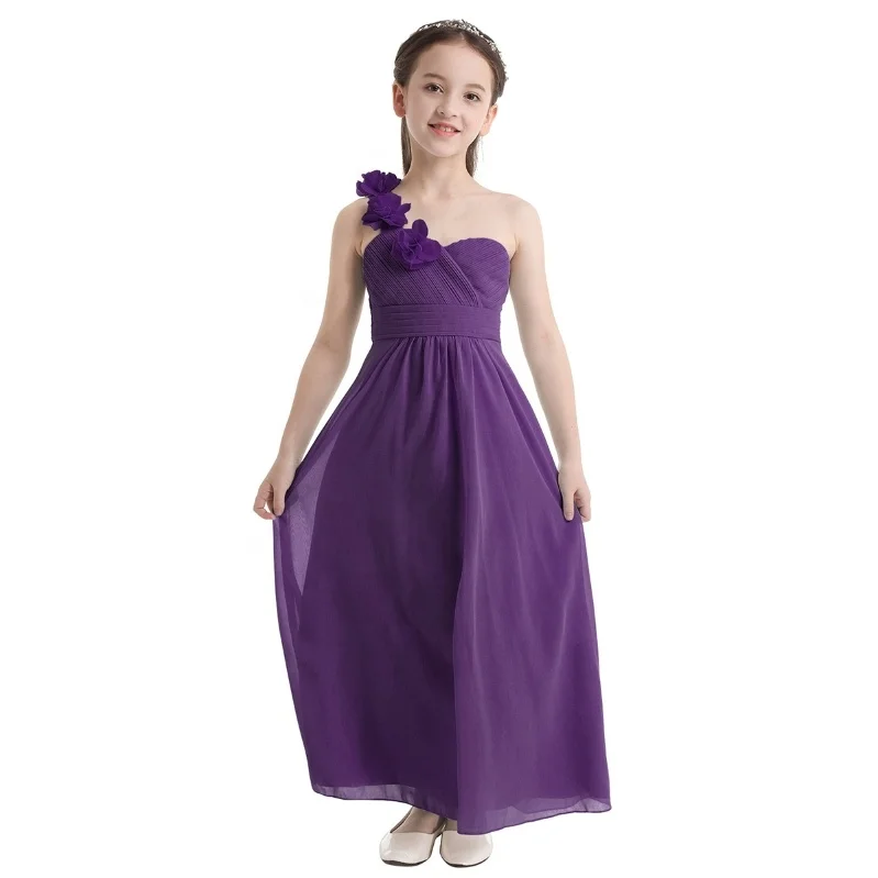 Girls Chiffon One-shoulder Sleeveless Flower Girl Dress Princess Pageant Wedding Bridesmaid Birthday Party Dress
Girls Chiffon One-shoulder Sleeveless Flower Girl Dress Princess Pageant Wedding Bridesmaid Birthday Party Dress