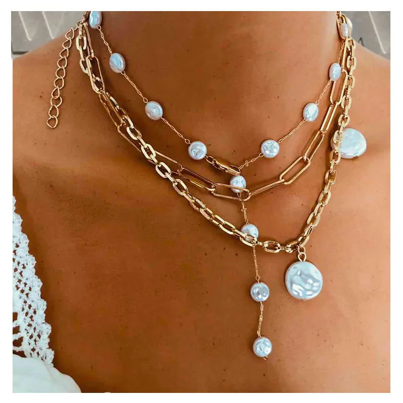 Stocks Selling New Link Chain Layer Necklace Gold Color Plated Trendy Shell Charm Necklace Accept Small Order Choker Necklace
Stocks Selling New Link Chain Layer Necklace Gold Color Plated Trendy Shell Charm Necklace Accept Small Order Choker Necklace