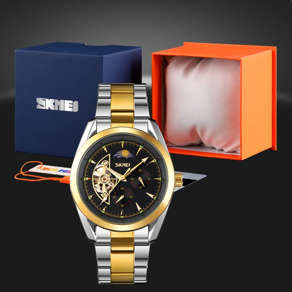Skmei 9237 moon phase waterproof stainless steel mechanical watch automatic movement watch men luxury watches
Skmei 9237 moon phase waterproof stainless steel mechanical watch automatic movement watch men luxury watches