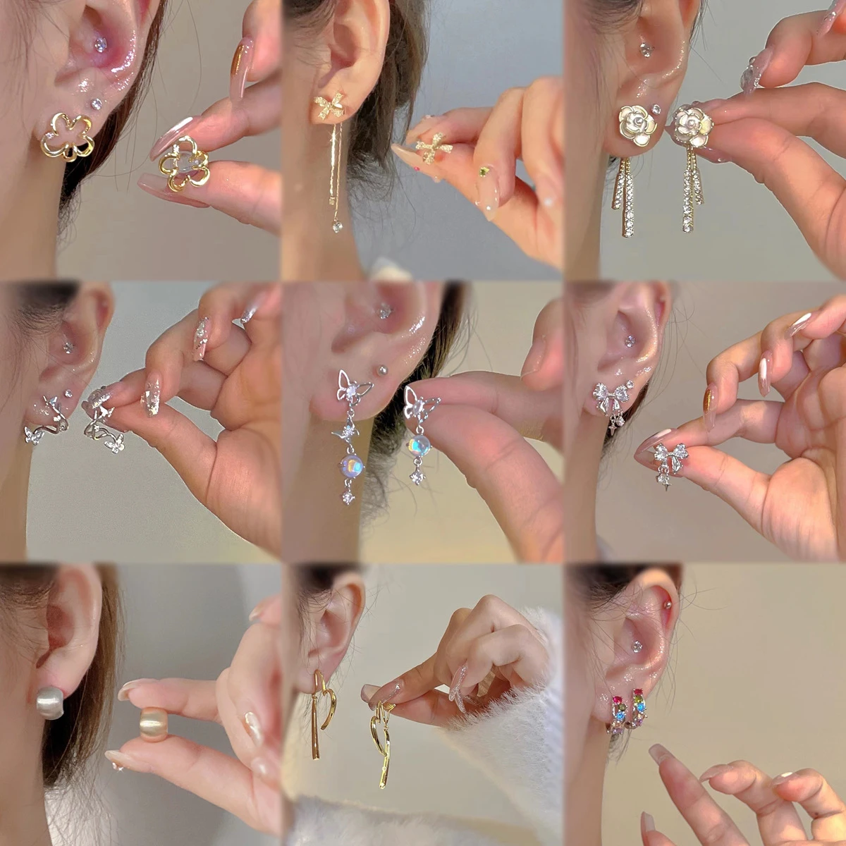 Vintage Designer Cute Flower Zircon Earrings Colorful Irregular Crystal Butterfly Love Pendant Fashion Jewelry Earrings
Vintage Designer Cute Flower Zircon Earrings Colorful Irregular Crystal Butterfly Love Pendant Fashion Jewelry Earrings
