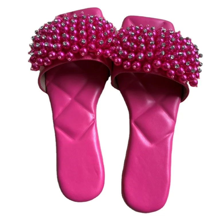 2022 Luxury Handmade Beaded Diamond Pearl Flat Sandals Square Open Toe Slippers For Women Custom Logo Women Slippers 2022, White black rose
2022 Luxury Handmade Beaded Diamond Pearl Flat Sandals Square Open Toe Slippers For Women Custom Logo Women Slippers 2022, White black rose