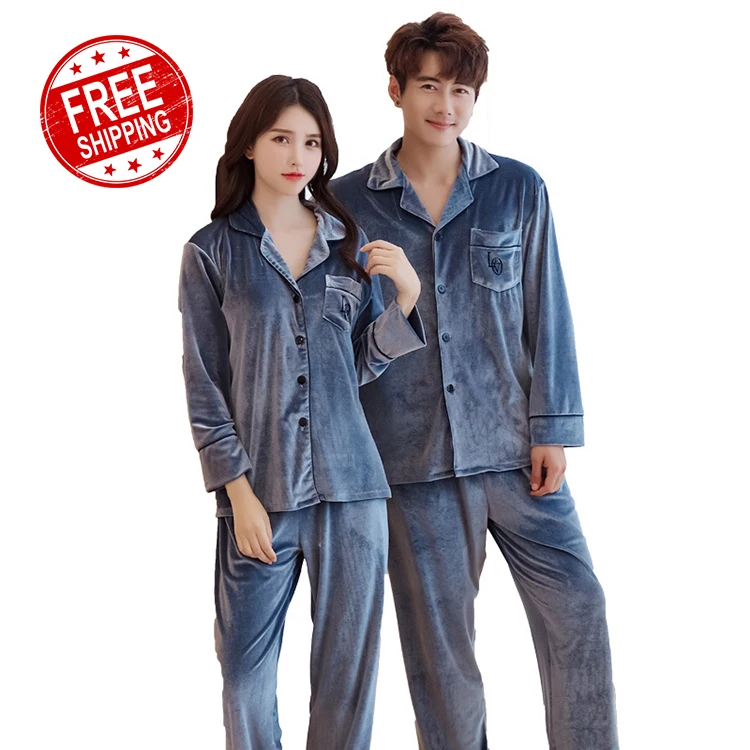 New products for autumn and winter pajamas men and women gold velvet couple pajamas long-sleeved trousers suit collar sleepwear, Picture shows
New products for autumn and winter pajamas men and women gold velvet couple pajamas long-sleeved trousers suit collar sleepwear, Picture shows
