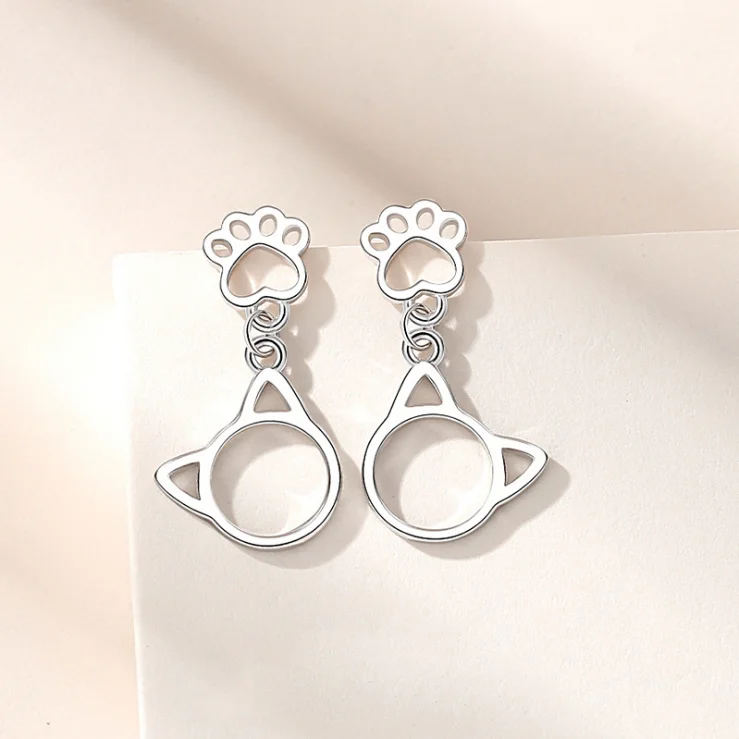 Fashionable Small Animal Cute Pet Shapes Cat Stud Earrings 925 Sterling Silver Women Earring
Fashionable Small Animal Cute Pet Shapes Cat Stud Earrings 925 Sterling Silver Women Earring