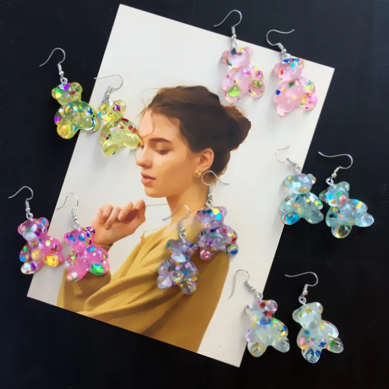 2021 Wholesale Cute Childlike Bear Earrings Children Earrings Retro Jelly Candy Color Sweet Baby Girl Earrings
2021 Wholesale Cute Childlike Bear Earrings Children Earrings Retro Jelly Candy Color Sweet Baby Girl Earrings