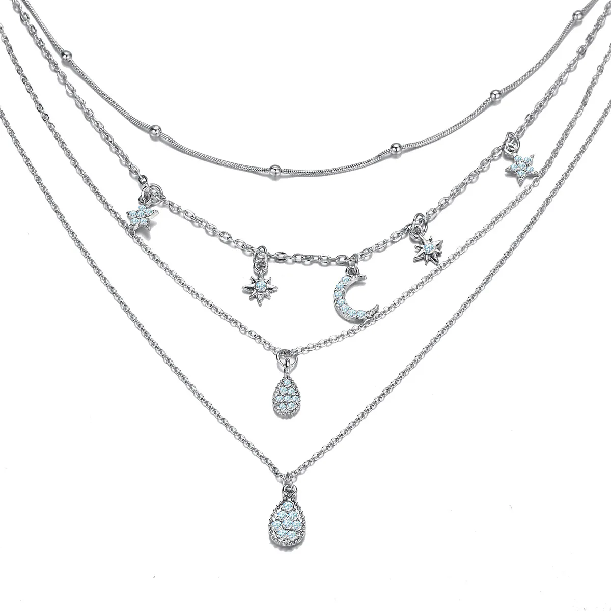 Multi Layered Drop Star Moon Pendant Choker Necklace Dainty Jewelry for Women Mix Chains Wholesale
Multi Layered Drop Star Moon Pendant Choker Necklace Dainty Jewelry for Women Mix Chains Wholesale