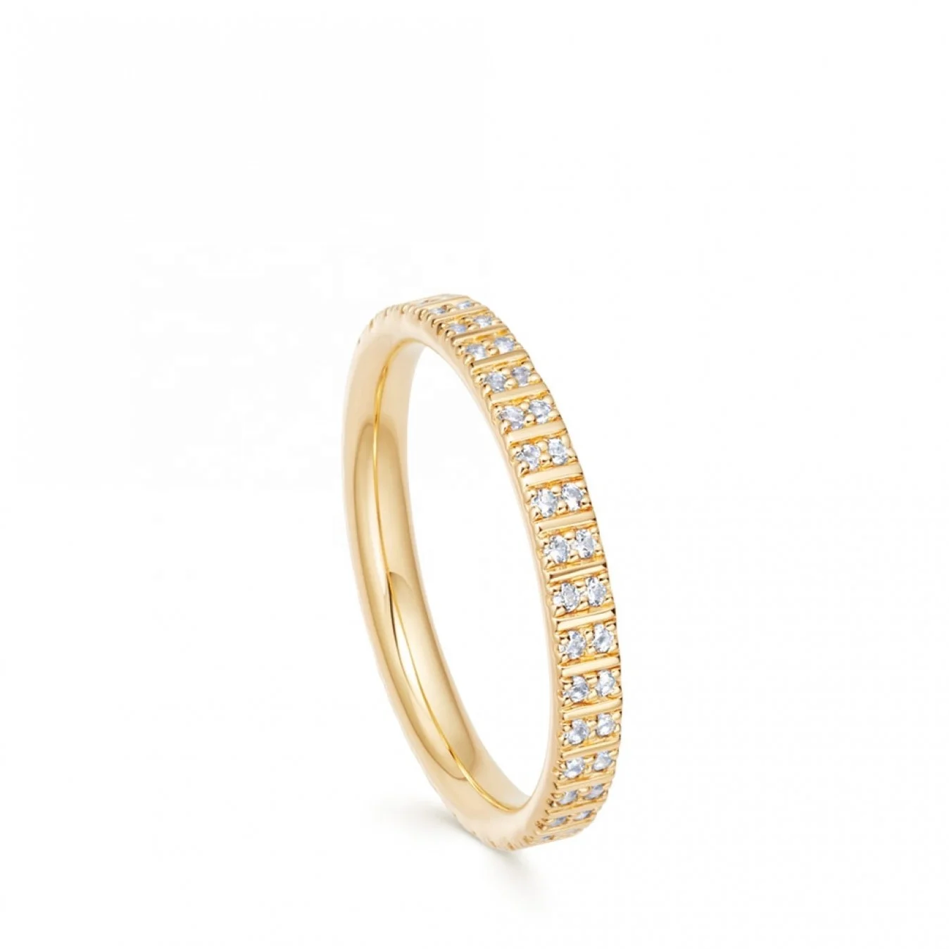 S925 Silver Diamond CZ Double Eternity Ring Wholesale