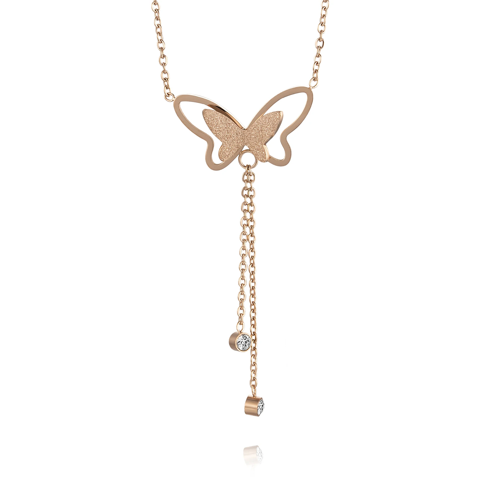 Loftily Spring Fashion Ladies Stainless Steel Chain Jewelry Tassel Elegant Butterfly Pendant Necklace
Loftily Spring Fashion Ladies Stainless Steel Chain Jewelry Tassel Elegant Butterfly Pendant Necklace