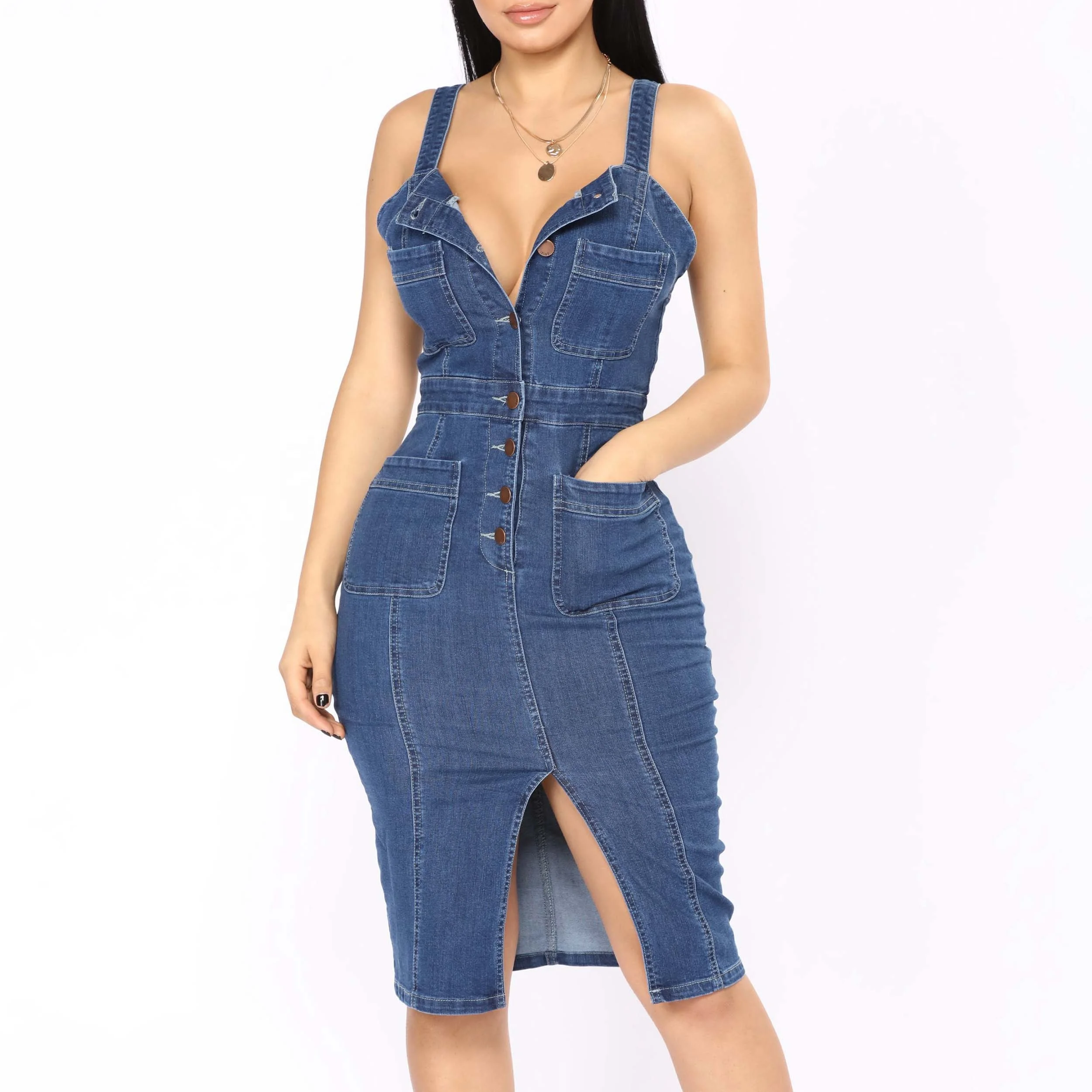 OSS-18333 Custom Sling short sleeves washing denim club mini bodycon dress women, Blue
OSS-18333 Custom Sling short sleeves washing denim club mini bodycon dress women, Blue