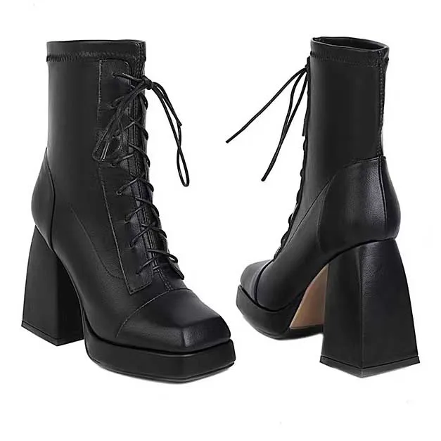Shein Design Boots 2021 Women Big Size 46 Square Toe Lace Up Ankle Boots Shoe Platform Chunky High Heel Boots For Women In Stock, Black brown
Shein Design Boots 2021 Women Big Size 46 Square Toe Lace Up Ankle Boots Shoe Platform Chunky High Heel Boots For Women In Stock, Black brown