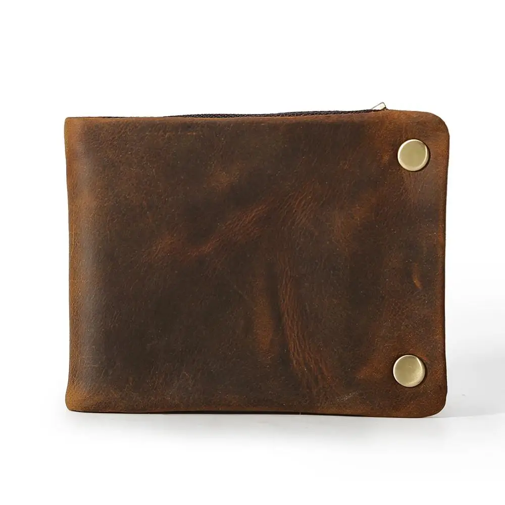 TIDING Custom Stylish Genuine Crazy Horse Leather Bifold Zip Short Wallet Men's Leather Wallet, Brown
TIDING Custom Stylish Genuine Crazy Horse Leather Bifold Zip Short Wallet Men's Leather Wallet, Brown