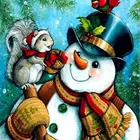 TINMI ARTS Diamond Painting Christmas Crystal Rhinestone Embroidery Kits Picture Arts Craft 14"x16" Squirrel and Snowman