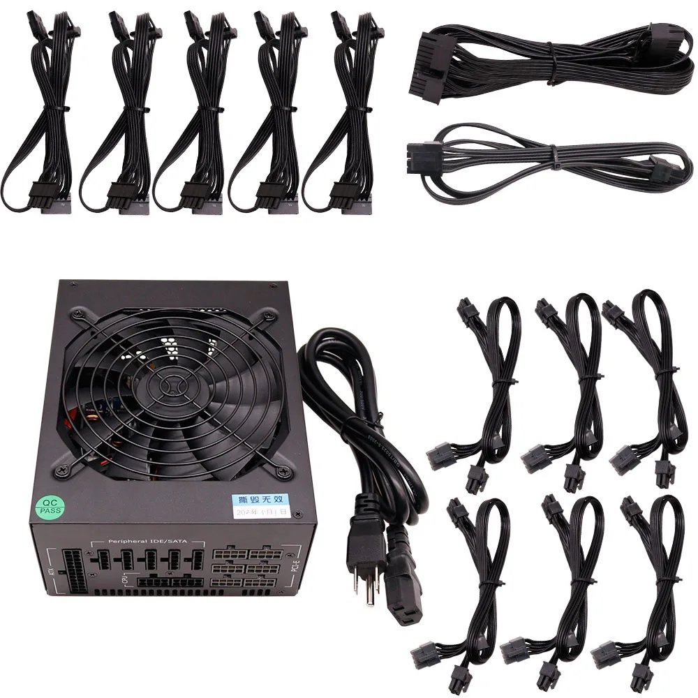 90% Gold High Efficiency Full Modular PSU 1800W 110V -240V 80 Plus Gold Switching PC/ computer Power Supply for 6GPU, Black
90% Gold High Efficiency Full Modular PSU 1800W 110V -240V 80 Plus Gold Switching PC/ computer Power Supply for 6GPU, Black