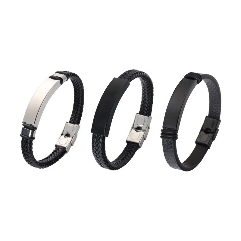 Handmade Weave Jewellery Men Stainless Steel Jewelry 100% Pure Leather Bracelets & Bangles, White black
Handmade Weave Jewellery Men Stainless Steel Jewelry 100% Pure Leather Bracelets & Bangles, White black
