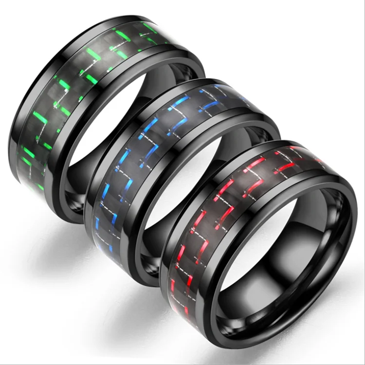 Fashion New carbon fiber couple ring men and women unisex titanium steel ring trendy alloy stainless steel ring, Picture shows
Fashion New carbon fiber couple ring men and women unisex titanium steel ring trendy alloy stainless steel ring, Picture shows