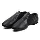 JW Wholesale Real Soft Cow Leather Black Dance shoes Women Slip-on Elastic Jazz Shoes for Adults