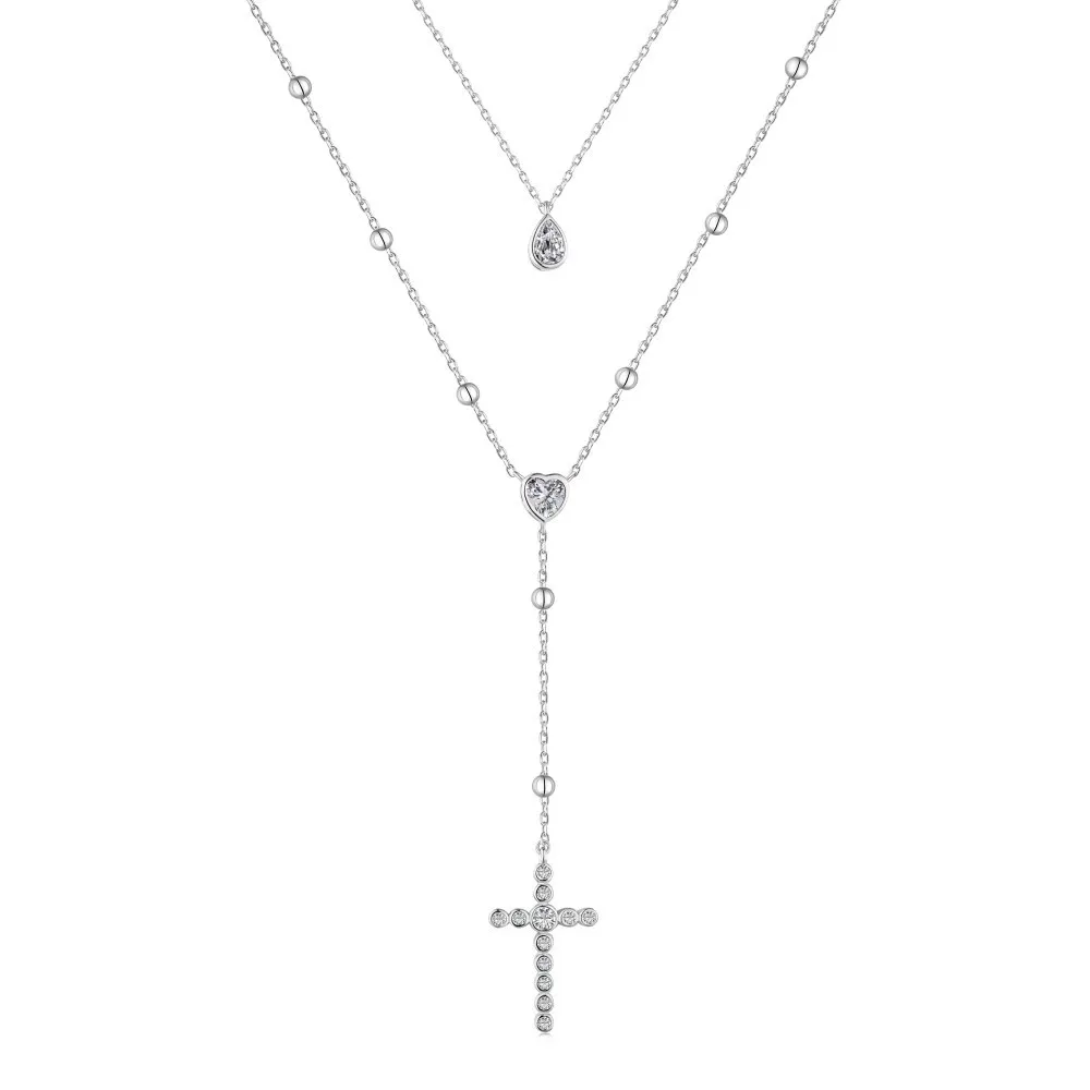 2022 New Fashion Cross Diamond Pendant Multi-layered Necklace Necklace S925 Sterling Silver Necklace Party Jewelry
2022 New Fashion Cross Diamond Pendant Multi-layered Necklace Necklace S925 Sterling Silver Necklace Party Jewelry
