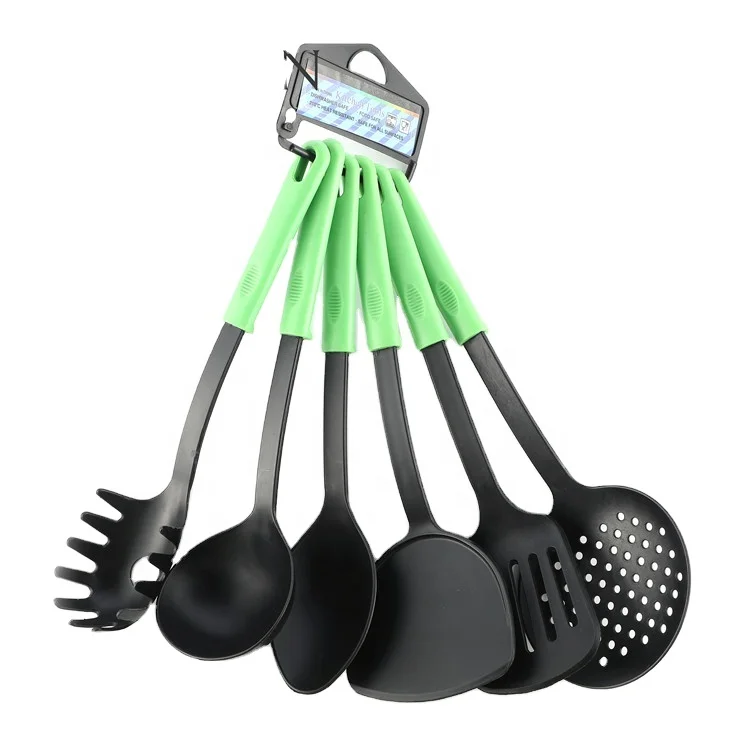 6PCS Heat Resistant Flexible Eco-friendly Reusable Kitchen Cooking Ware Set Plastic Cooking Utensil Sets With Green Handle
6PCS Heat Resistant Flexible Eco-friendly Reusable Kitchen Cooking Ware Set Plastic Cooking Utensil Sets With Green Handle