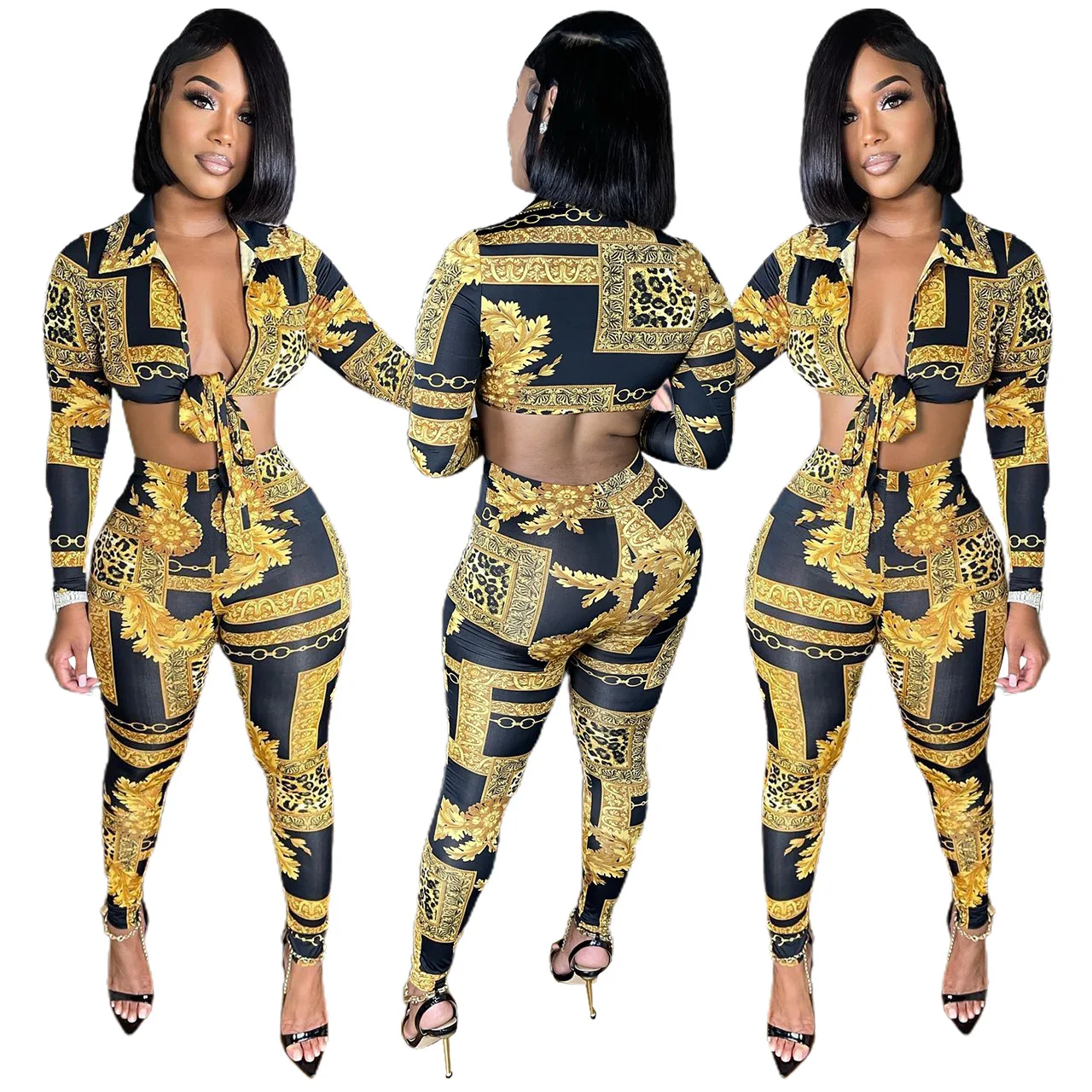 Amazon 2022 Printing Bandage Bodycon Crop Top Women's Sets Sexy Club Women Outfit Set Two Piece Suits Spring Two Piece Pants Set
Amazon 2022 Printing Bandage Bodycon Crop Top Women's Sets Sexy Club Women Outfit Set Two Piece Suits Spring Two Piece Pants Set