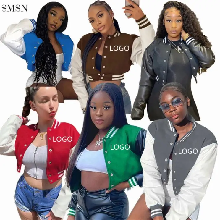 New Trendy Woman Jackets Women Long Sleeve Button Baseball Suit Ladies Stitching Collision Color Sports Wind Jacket
New Trendy Woman Jackets Women Long Sleeve Button Baseball Suit Ladies Stitching Collision Color Sports Wind Jacket