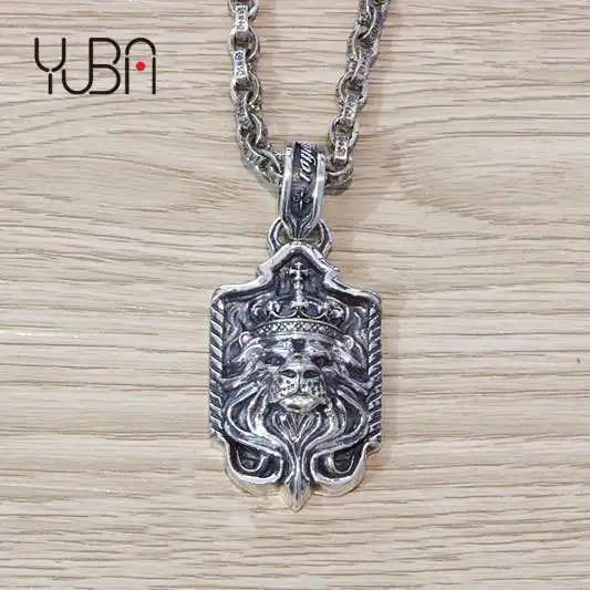 Thai silver Chao male domineering animal head pendant Necklace punk Euro American Rock Lion Head crown Sterling Silver Pendant
Thai silver Chao male domineering animal head pendant Necklace punk Euro American Rock Lion Head crown Sterling Silver Pendant