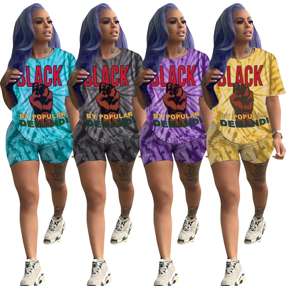 MT58-1036 New arrival tie dye multi O color collar letter printing short sleeve women's fashion two-piece suit
MT58-1036 New arrival tie dye multi O color collar letter printing short sleeve women's fashion two-piece suit