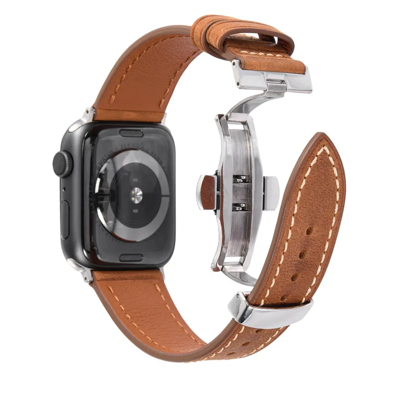 Top Selling Genuine Leather Watch Strap with Butterfly buckle For Apple Watch Band,Smart Watch Band For Apple iwatch Series 6 se
Top Selling Genuine Leather Watch Strap with Butterfly buckle For Apple Watch Band,Smart Watch Band For Apple iwatch Series 6 se