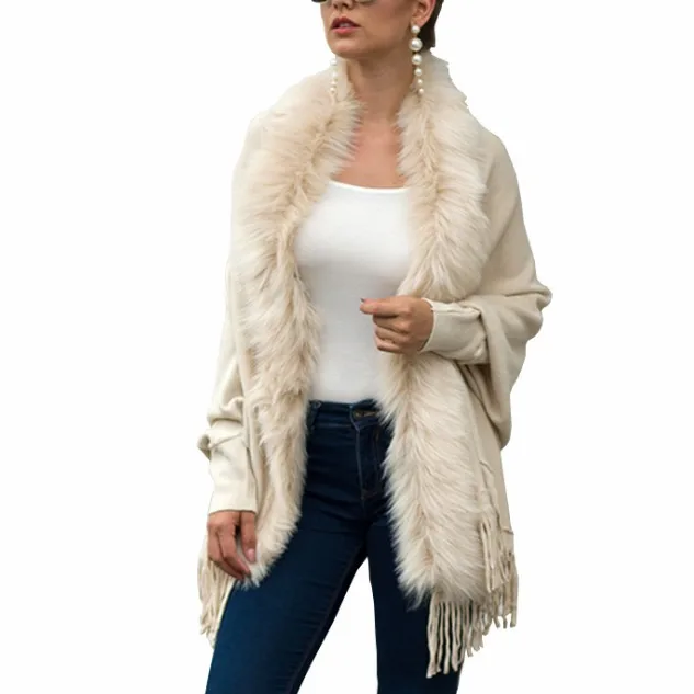 Hot Selling Solid Tassel Fur Collar Winter Cape Shawl Cloak Cardigan For Women, #1-#7
Hot Selling Solid Tassel Fur Collar Winter Cape Shawl Cloak Cardigan For Women, #1-#7