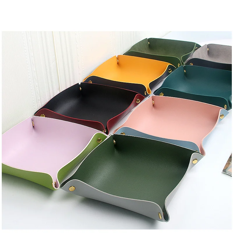 PU Leather Double Side Color different Storage Organizer Key Jewelry Valet Tray sundry Store, Customized color
PU Leather Double Side Color different Storage Organizer Key Jewelry Valet Tray sundry Store, Customized color