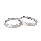 Fashion Hot Selling Simple Design 925 Silver Jewelry Single Diamond Ring Couple Zircon Rings Gifts For Women