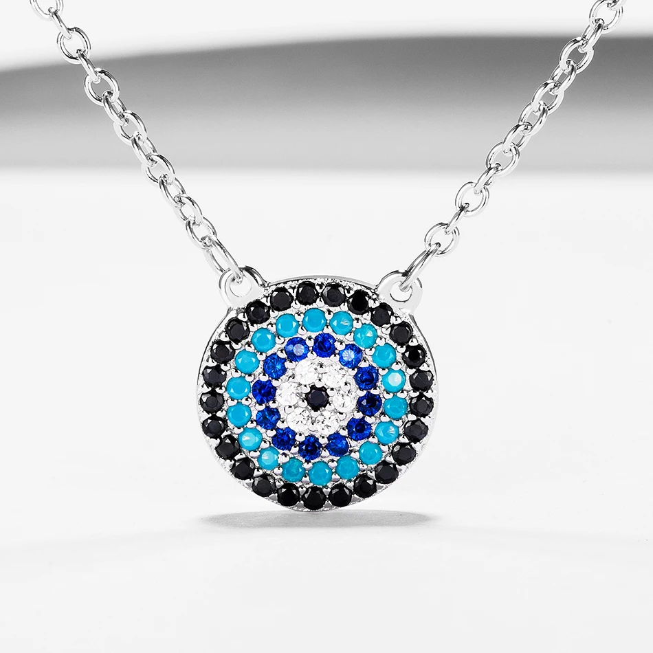 Fashion 100% 925 Sterling Silver Necklace With CZ Blue Eye Pendants Necklaces Fit Women Silver Jewelry
Fashion 100% 925 Sterling Silver Necklace With CZ Blue Eye Pendants Necklaces Fit Women Silver Jewelry
