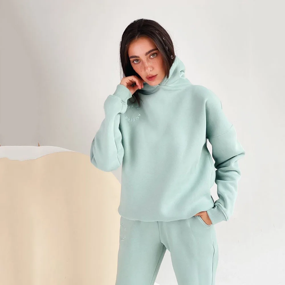 2021 Winter Two Piece Set Women Fleece Long Sleeve Top Hoodie Sweatshirts Sweatpants Pants Jogging Femme Hoodies Tracksuits, Customized
2021 Winter Two Piece Set Women Fleece Long Sleeve Top Hoodie Sweatshirts Sweatpants Pants Jogging Femme Hoodies Tracksuits, Customized