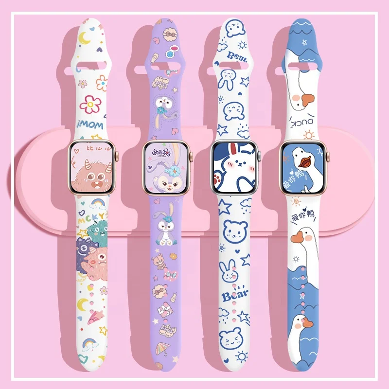 Suitable For Apple Watch Strap Apple Watch 3/4/5/6 Generation Silicone Cartoon Cute Graffiti Printing Iwatch Strap
Suitable For Apple Watch Strap Apple Watch 3/4/5/6 Generation Silicone Cartoon Cute Graffiti Printing Iwatch Strap