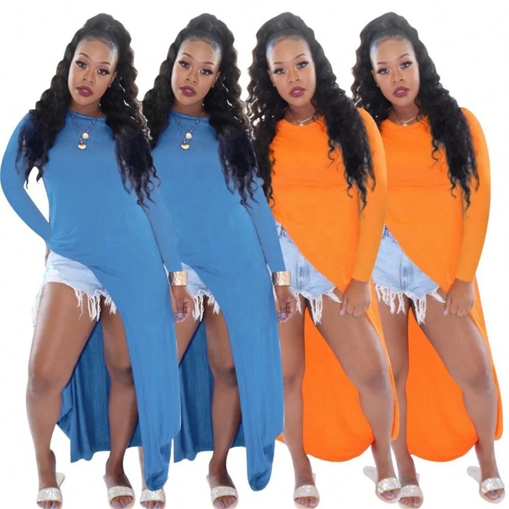 MN419 Autumn Fashion Women Long Sleeve T shirt Dress Asymmetrical Pullovers Women Clothing, Orange\blue
MN419 Autumn Fashion Women Long Sleeve T shirt Dress Asymmetrical Pullovers Women Clothing, Orange\blue