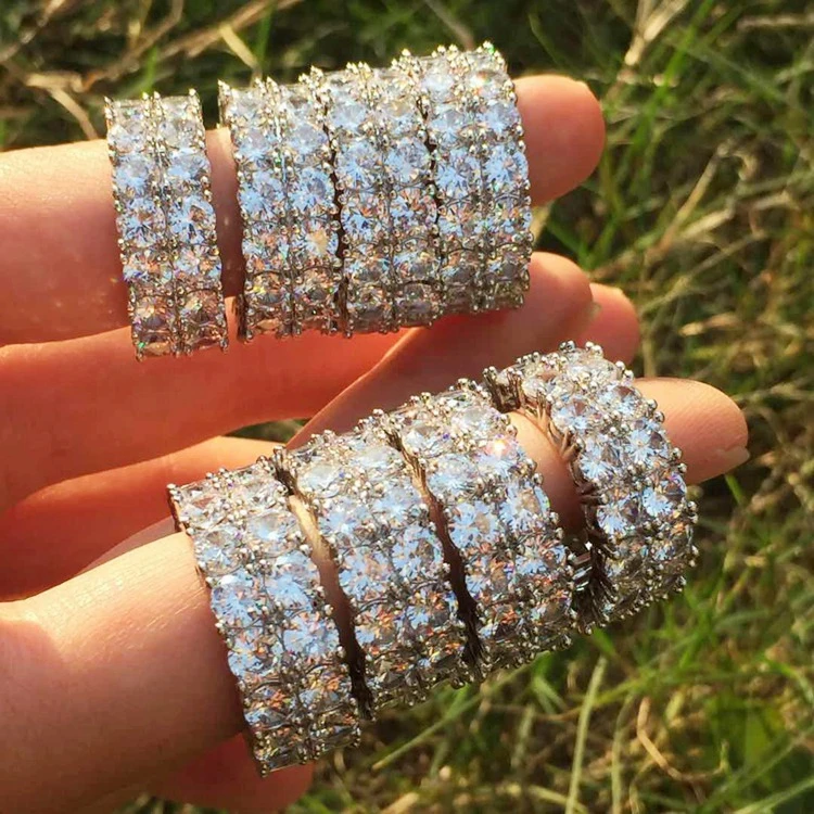 New fashion 925 silver bling bling baguette double row diamond rings engagement for women
New fashion 925 silver bling bling baguette double row diamond rings engagement for women