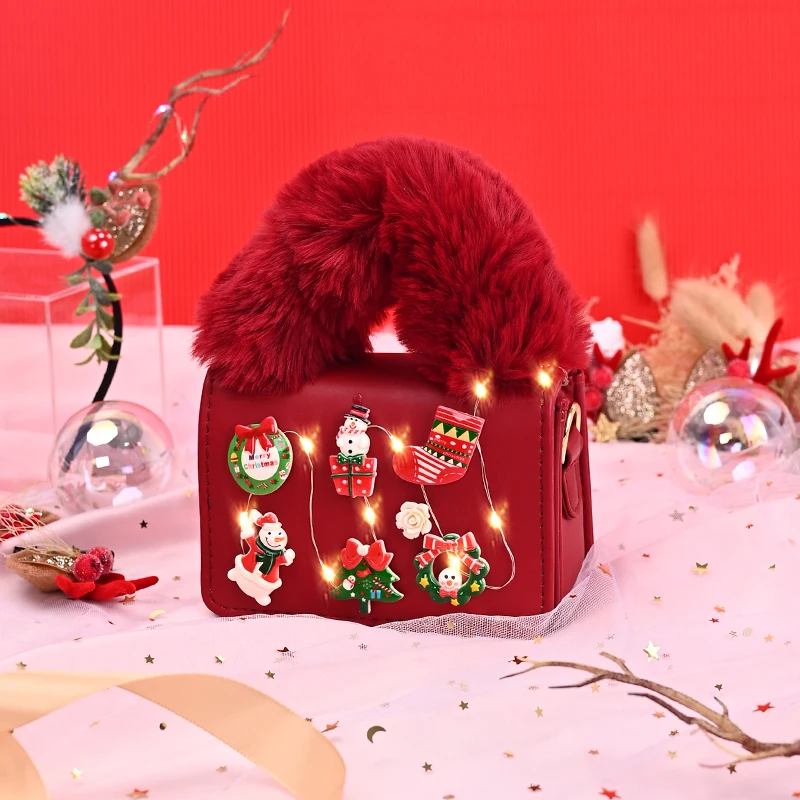 Cute Gift Handbag Christmas Decoration Fur Handle Bag Pu Mini Shoulder Purse For Girls
Cute Gift Handbag Christmas Decoration Fur Handle Bag Pu Mini Shoulder Purse For Girls