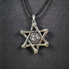Punk style hexagram shape devil eye pendant necklace custom packaging