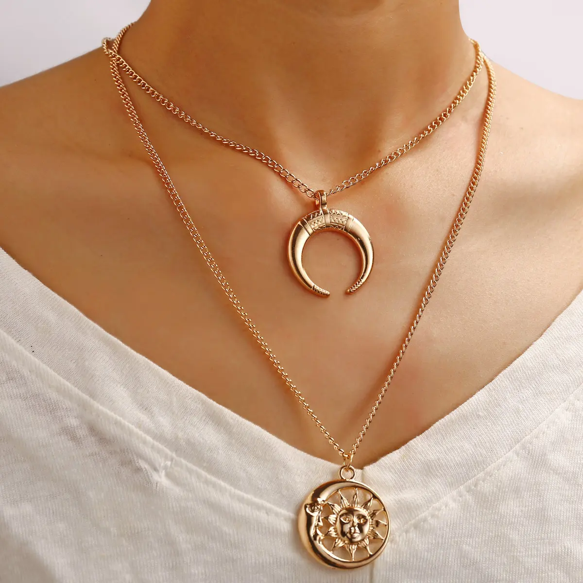 1906260951 Multi Layered Fashion Chain Necklaces for Female CZ Pendant Eye Drop Star Moon Infinity Choker Trendy Jewelry, Gold, silver
1906260951 Multi Layered Fashion Chain Necklaces for Female CZ Pendant Eye Drop Star Moon Infinity Choker Trendy Jewelry, Gold, silver