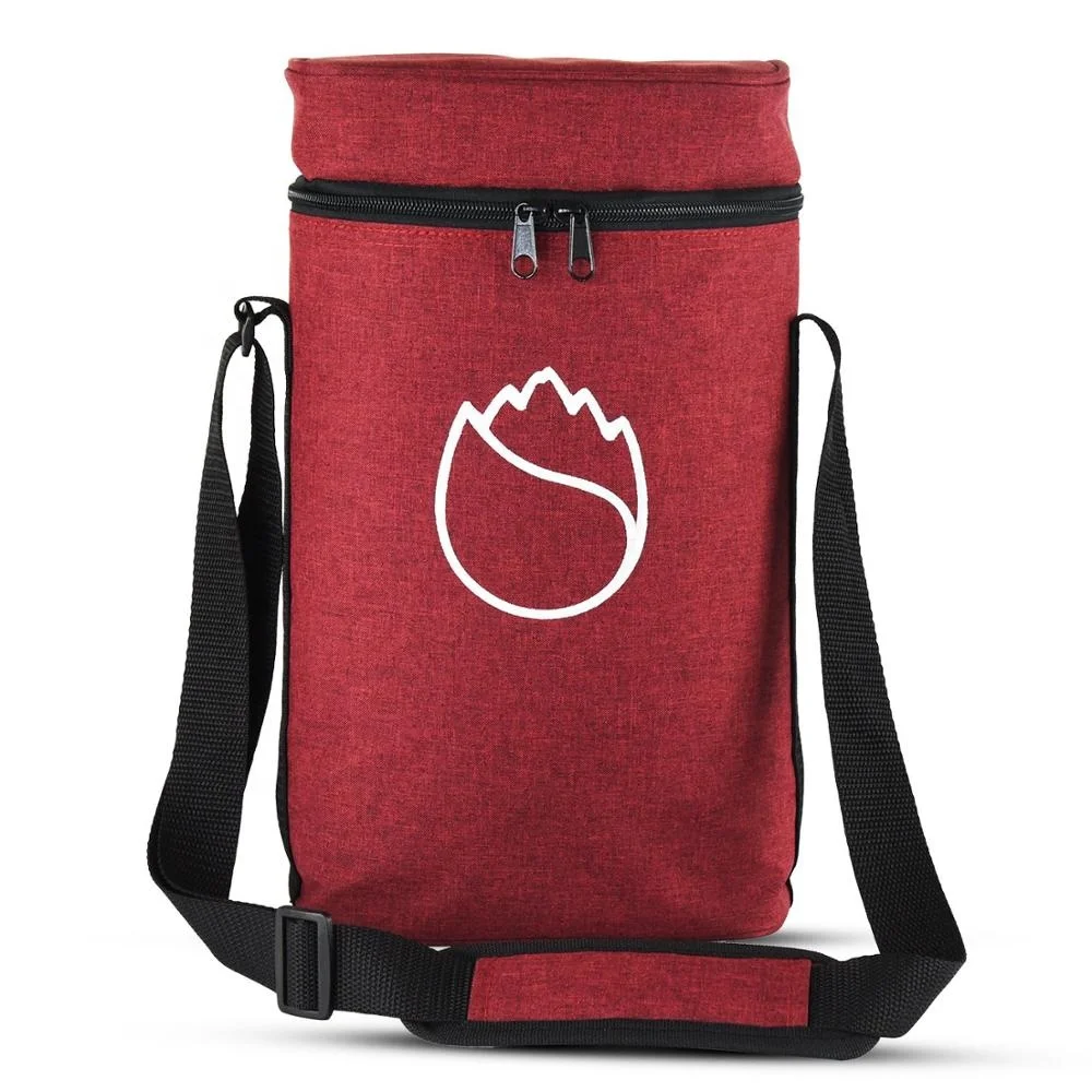 2 Bottles Red Wine or Champagne Thermal Insulated Wine Cooler Bag Design for Cooler Restaurant with Adjustable Strap, Customized color
2 Bottles Red Wine or Champagne Thermal Insulated Wine Cooler Bag Design for Cooler Restaurant with Adjustable Strap, Customized color