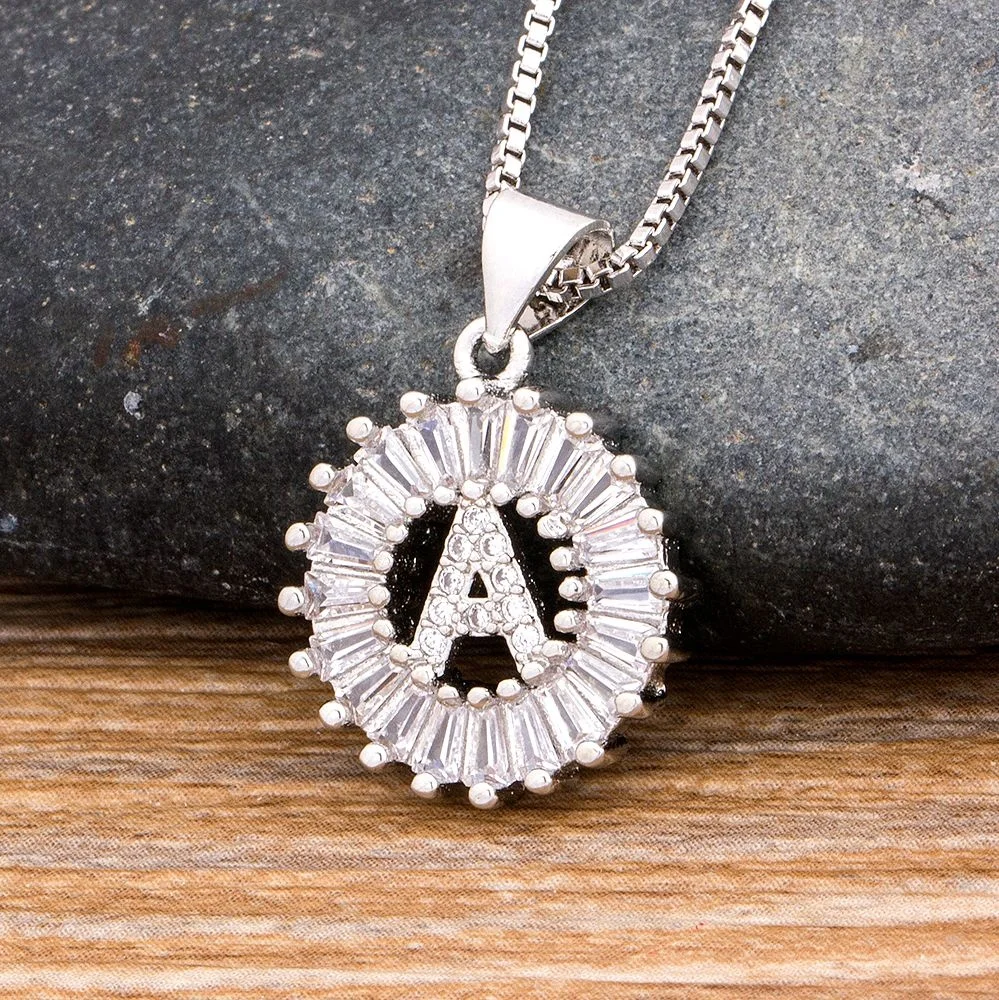2020 New Silver Plated Cubic Zirconia 26 Alphabet Initial Bling Diamond Letter Pendant Necklace For Women Girls Jewelry, As pictures
2020 New Silver Plated Cubic Zirconia 26 Alphabet Initial Bling Diamond Letter Pendant Necklace For Women Girls Jewelry, As pictures