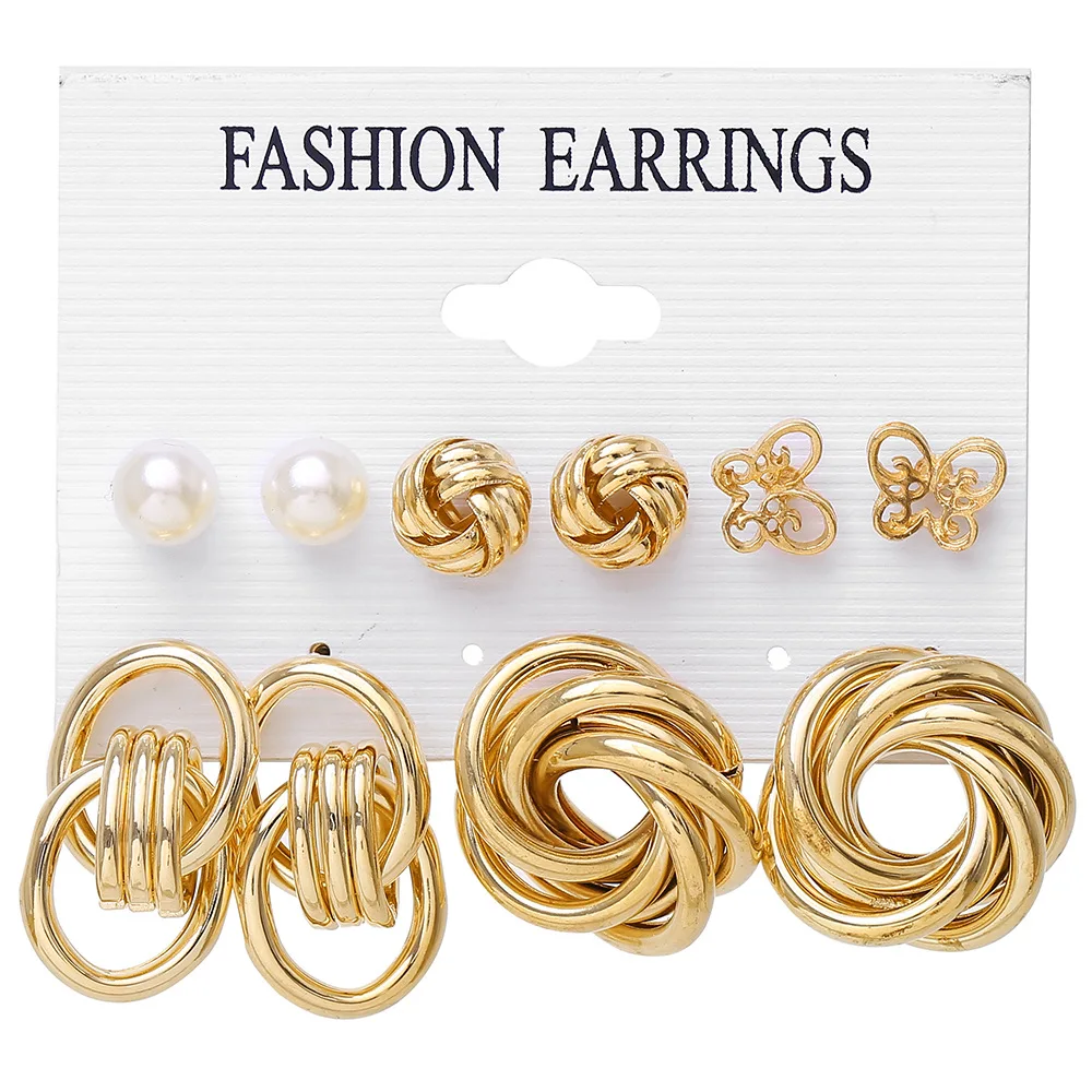 2021 ladies 6/set earrings for women bohemian fashion jewelry geometric pearl crystal earrings, Picture shows
2021 ladies 6/set earrings for women bohemian fashion jewelry geometric pearl crystal earrings, Picture shows