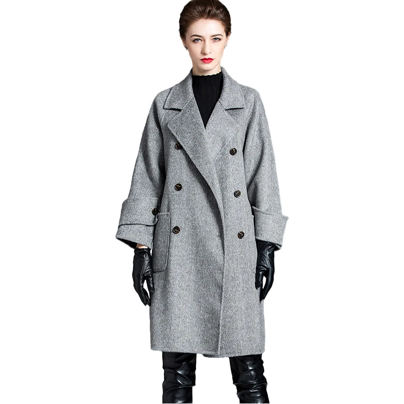 Autumn winter women's medium-length woolen jacket double-breasted high quality womens spring wool coat with herringbone pattern
Autumn winter women's medium-length woolen jacket double-breasted high quality womens spring wool coat with herringbone pattern