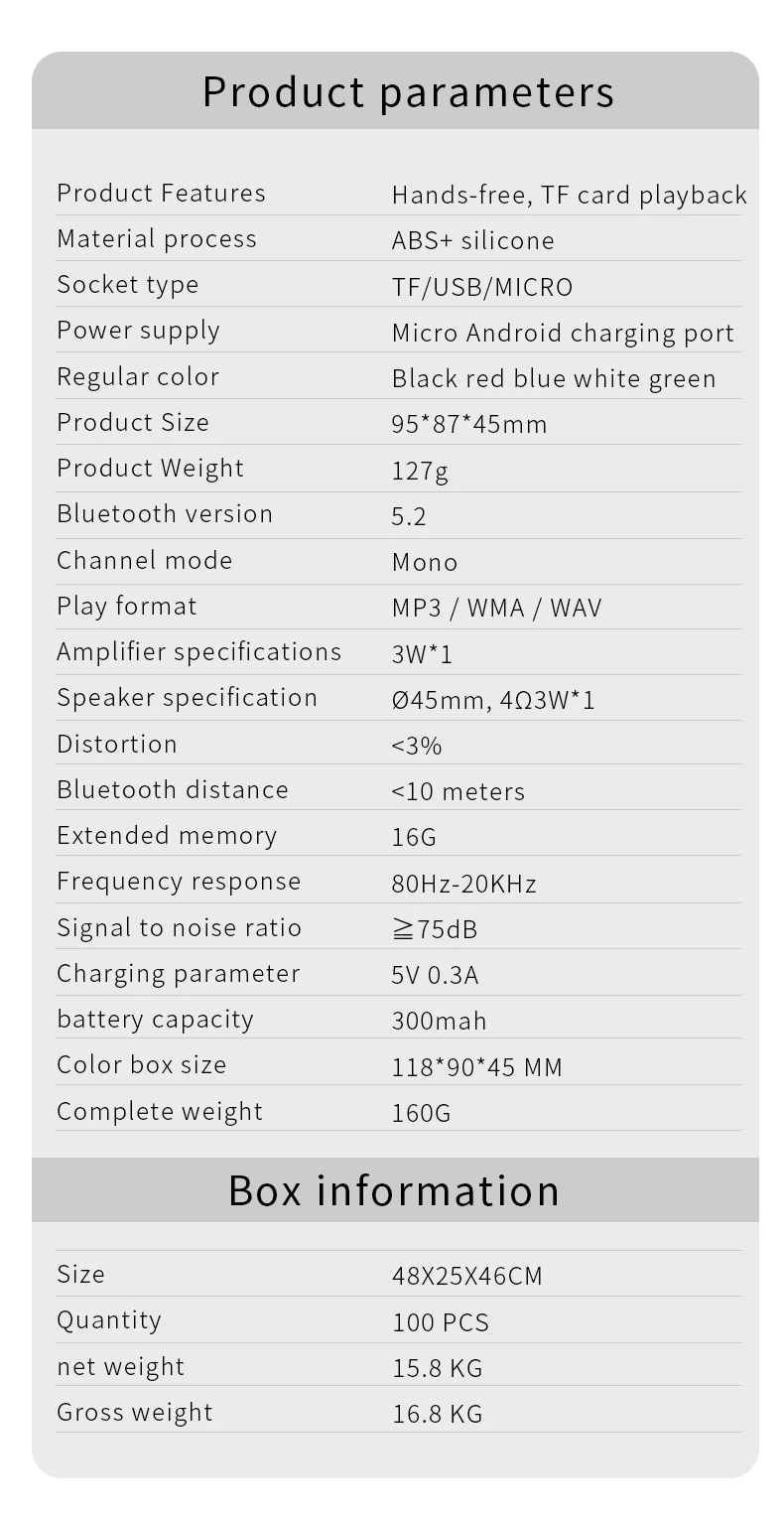 Mini BT Outdoor Waterproof Microphone Amplifier OEM Hook Speaker Blue Tooth Portable Wireless Bluetooth Speaker - ANKUX.COM
