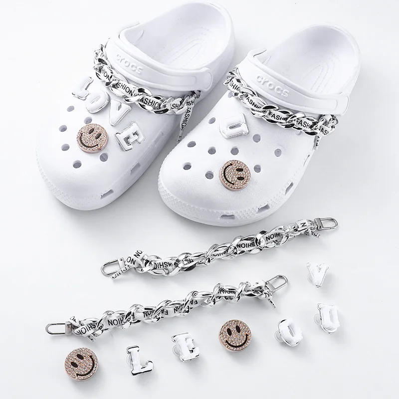 Hole Shoes DIY Accessories Smiling Face Rhinestone Removable Chain shoe decorations Buckle Shoe Flower
Hole Shoes DIY Accessories Smiling Face Rhinestone Removable Chain shoe decorations Buckle Shoe Flower
